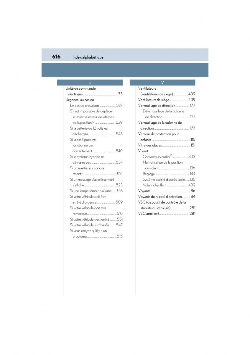Lexus ES300h VI 6 XV60 manuel du proprietaire / page 618