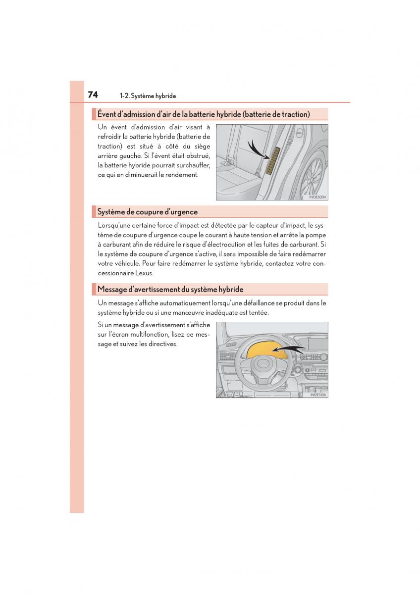 Lexus ES300h VI 6 XV60 manuel du proprietaire / page 76