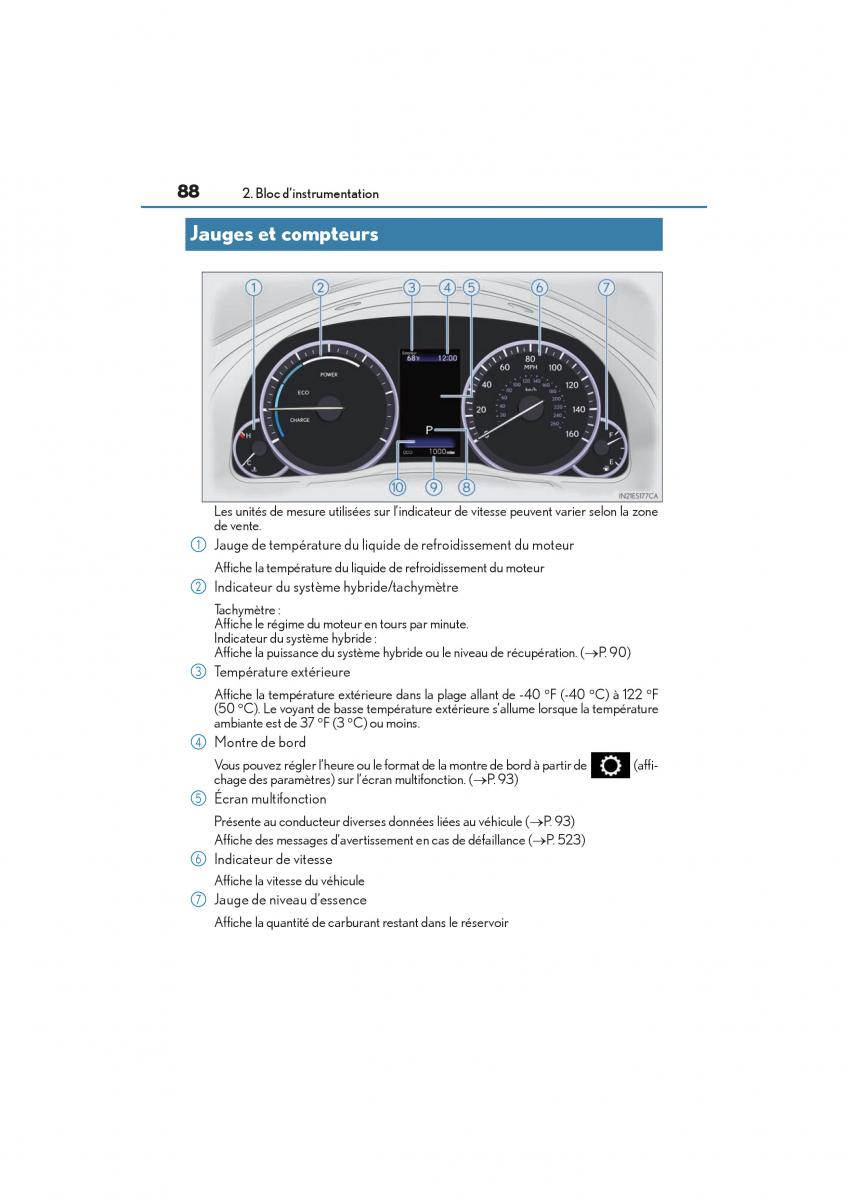 Lexus ES300h VI 6 XV60 manuel du proprietaire / page 90