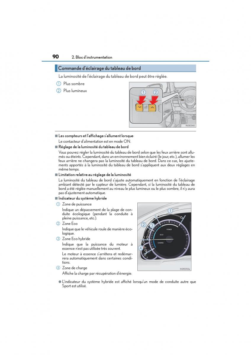 Lexus ES300h VI 6 XV60 manuel du proprietaire / page 92