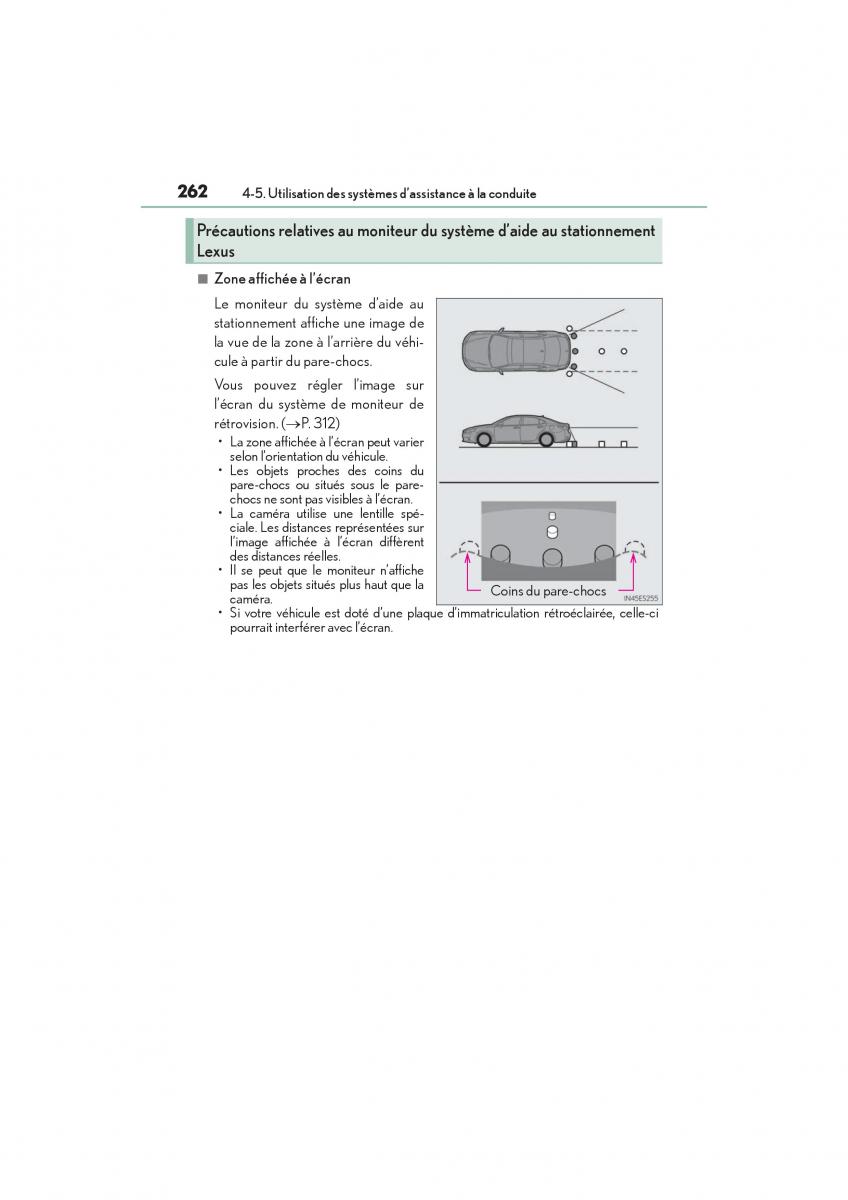 Lexus ES300h VI 6 XV60 manuel du proprietaire / page 264