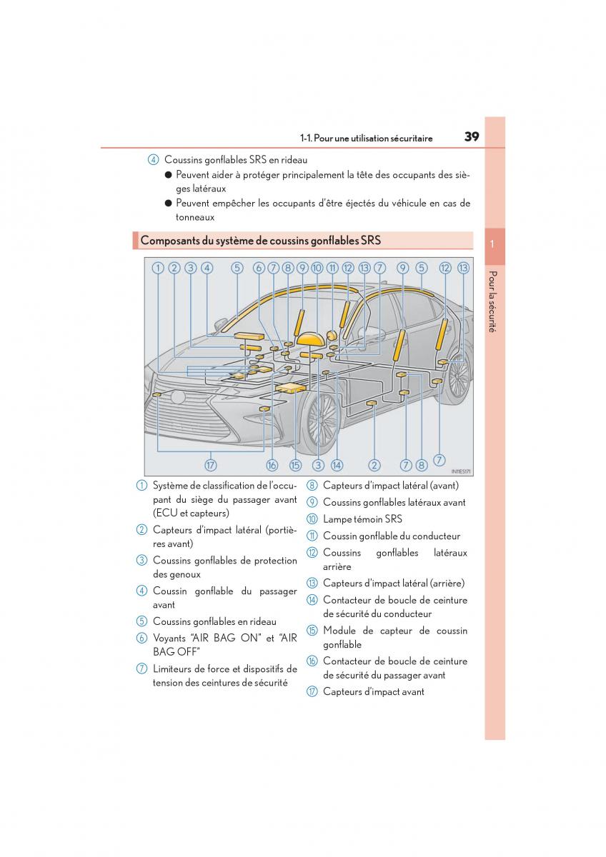 Lexus ES300h VI 6 XV60 manuel du proprietaire / page 41