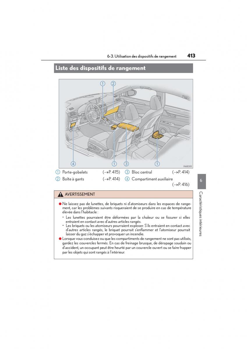 Lexus ES300h VI 6 XV60 manuel du proprietaire / page 415