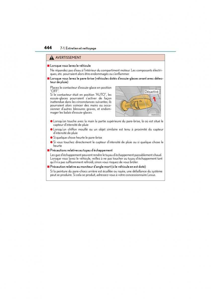 Lexus ES300h VI 6 XV60 manuel du proprietaire / page 446