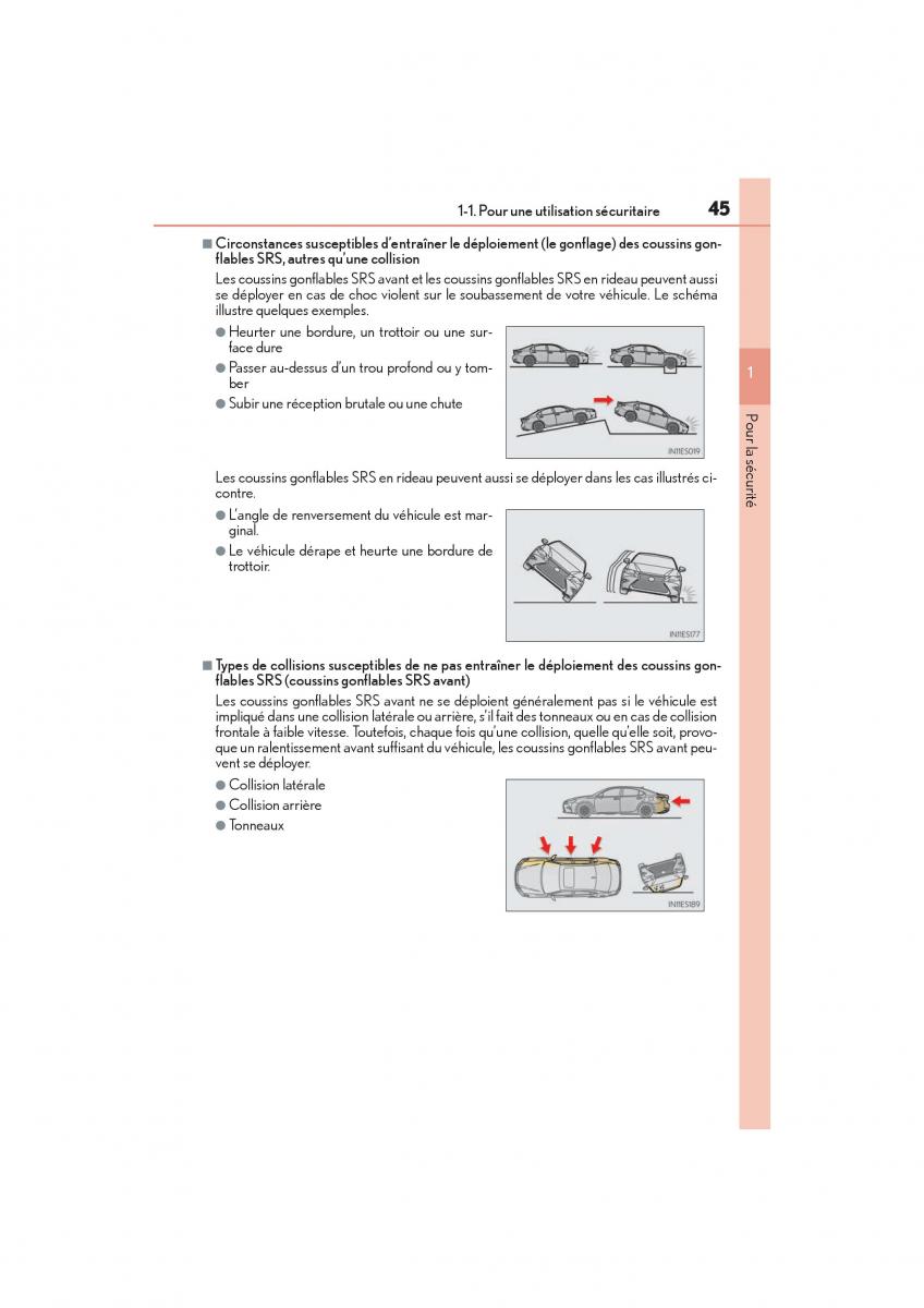 Lexus ES300h VI 6 XV60 manuel du proprietaire / page 47