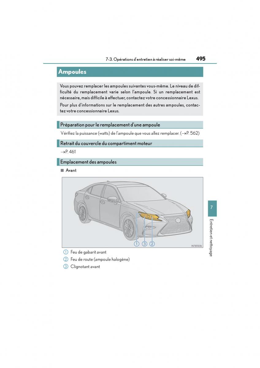 Lexus ES300h VI 6 XV60 manuel du proprietaire / page 497