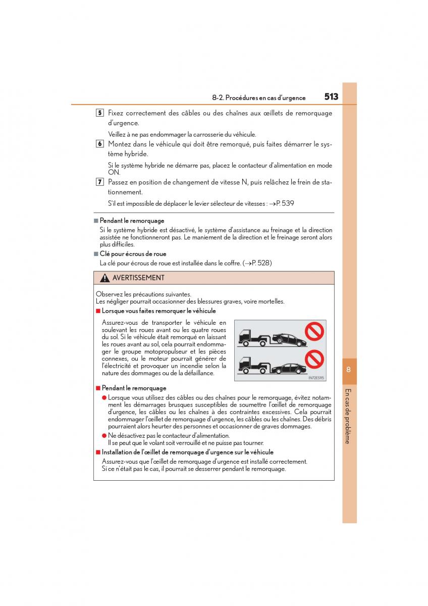 Lexus ES300h VI 6 XV60 manuel du proprietaire / page 515