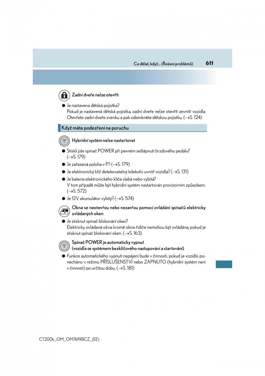 Lexus CT200h navod k obsludze / page 611