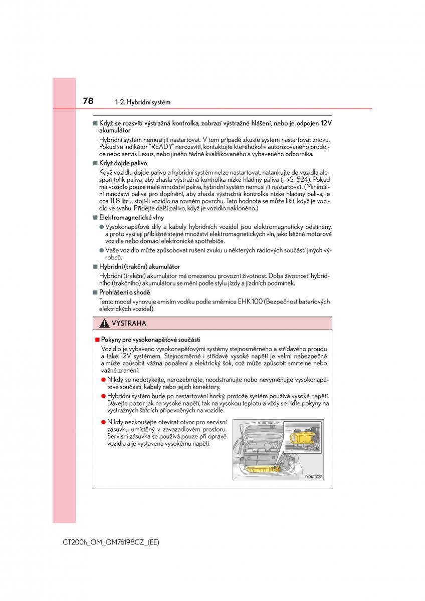 Lexus CT200h navod k obsludze / page 78