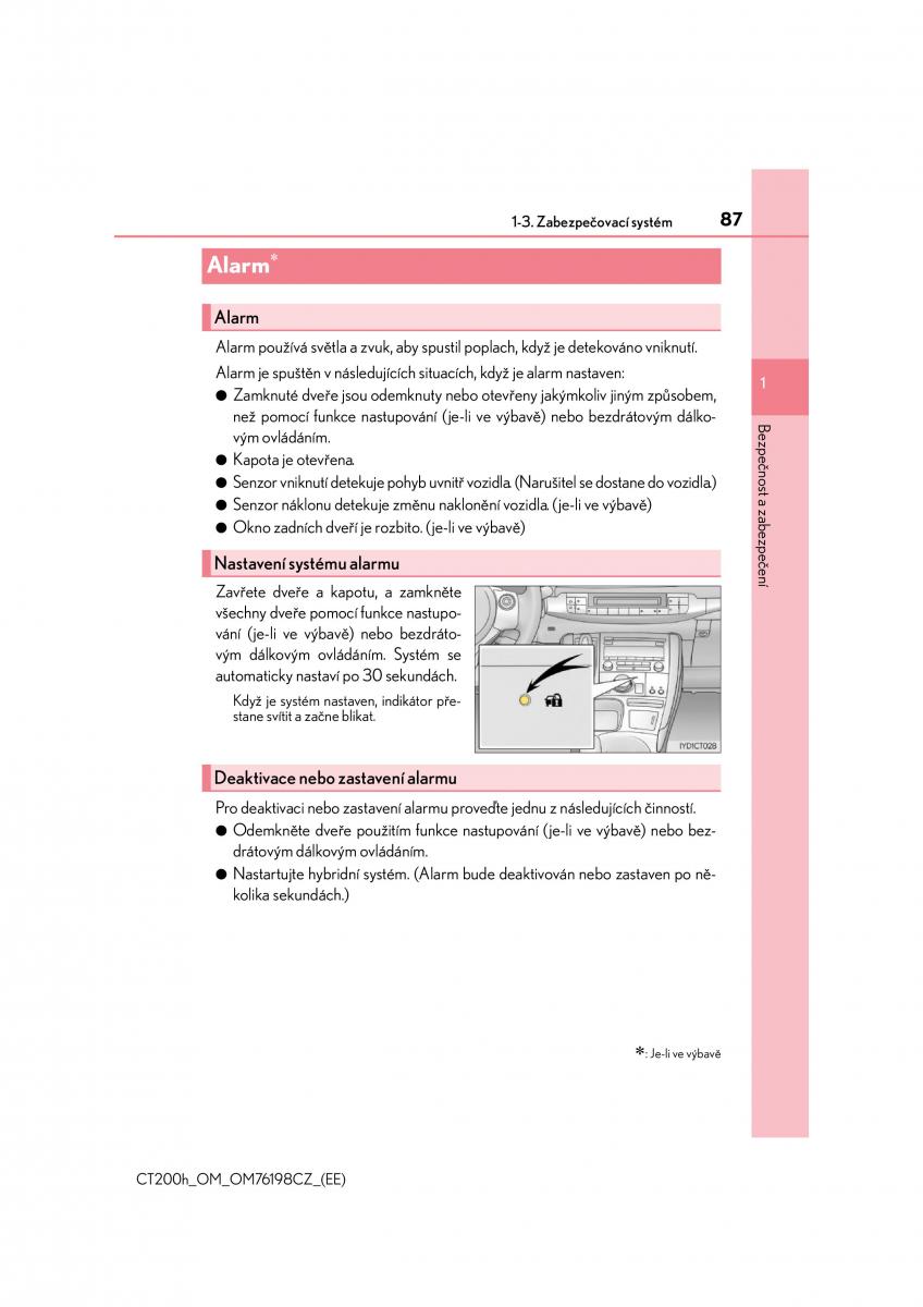 Lexus CT200h navod k obsludze / page 87