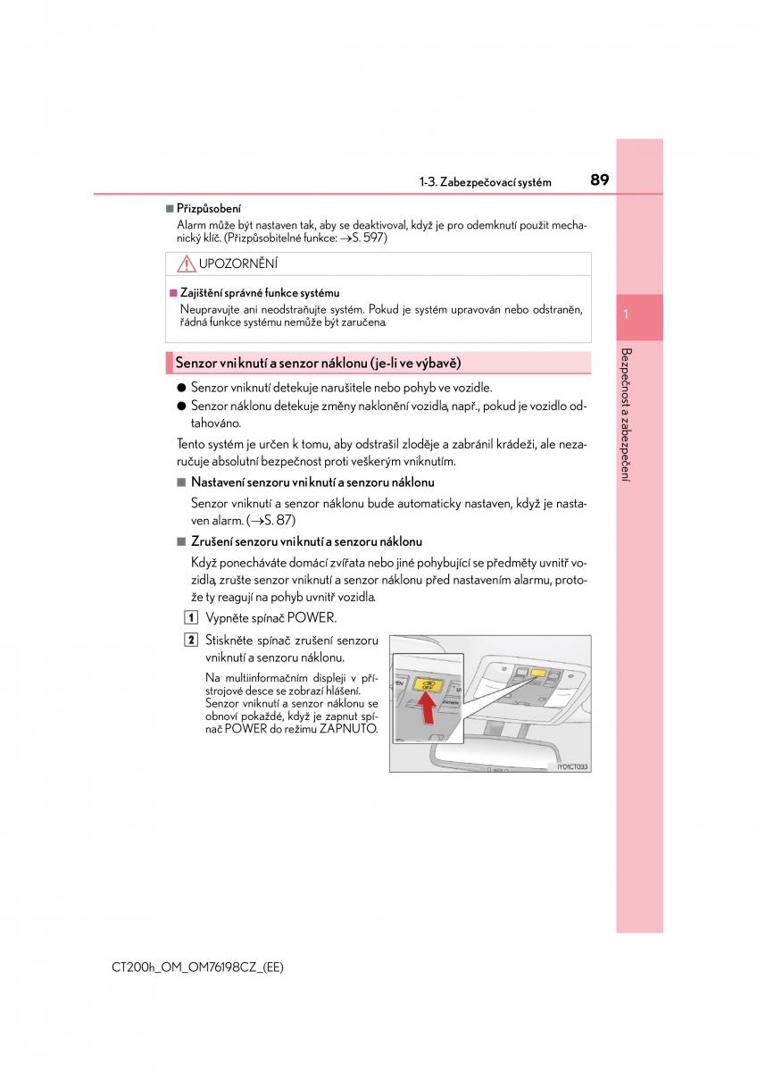 Lexus CT200h navod k obsludze / page 89