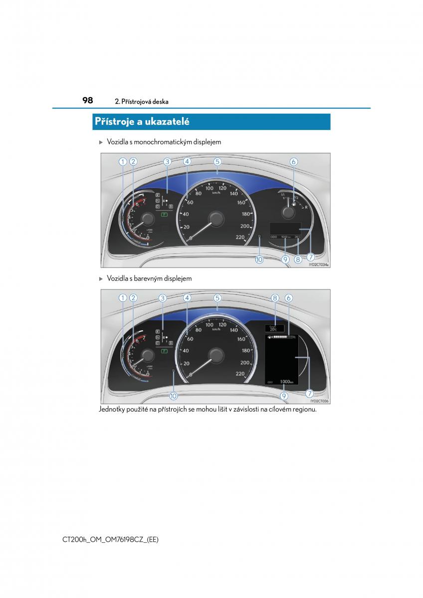 Lexus CT200h navod k obsludze / page 98