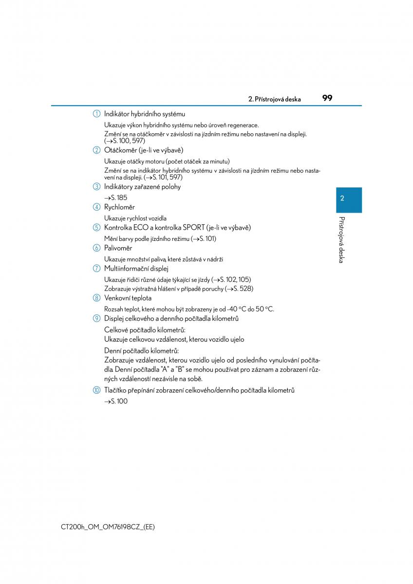 Lexus CT200h navod k obsludze / page 99