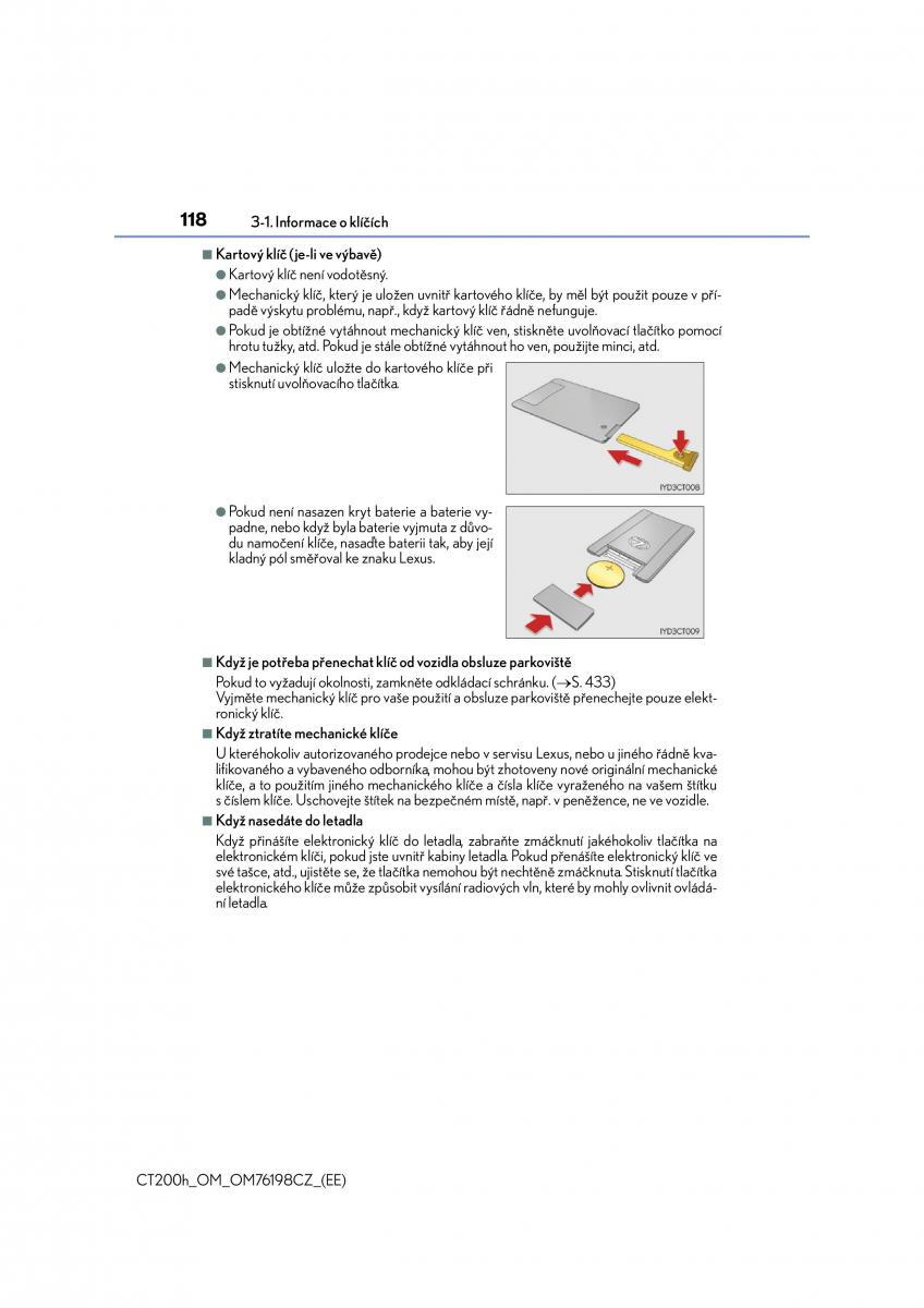 Lexus CT200h navod k obsludze / page 118