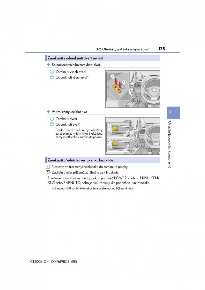 Lexus CT200h navod k obsludze / page 123
