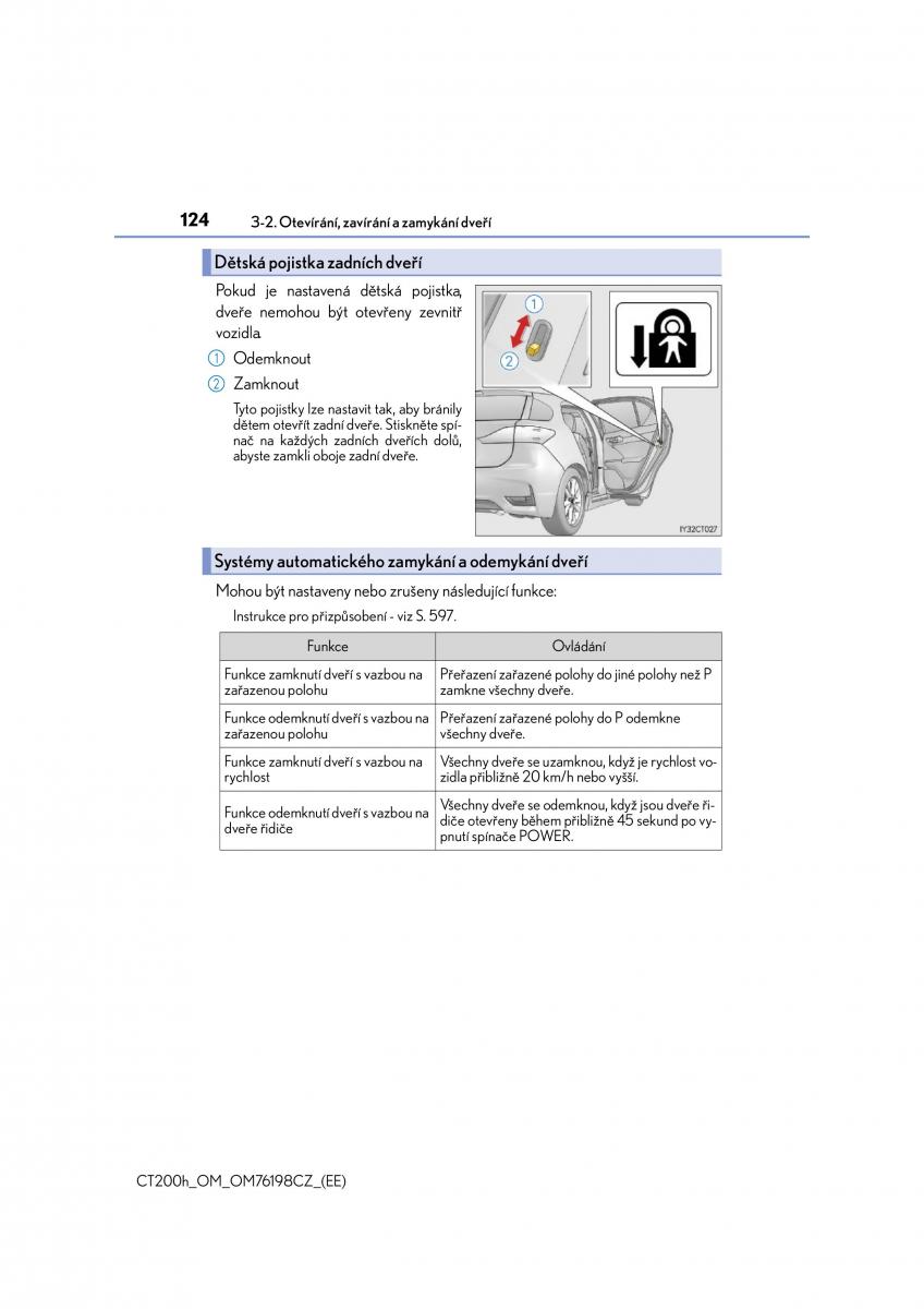 Lexus CT200h navod k obsludze / page 124