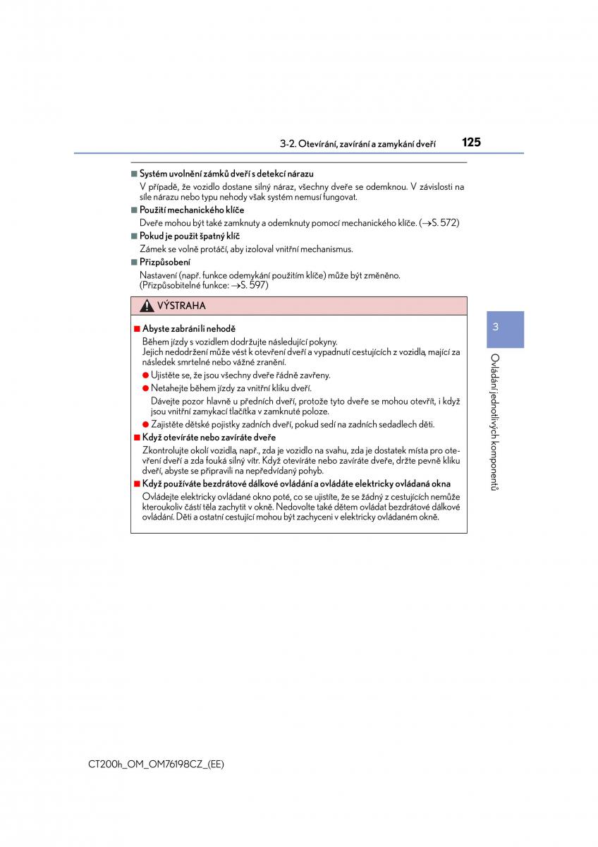 Lexus CT200h navod k obsludze / page 125