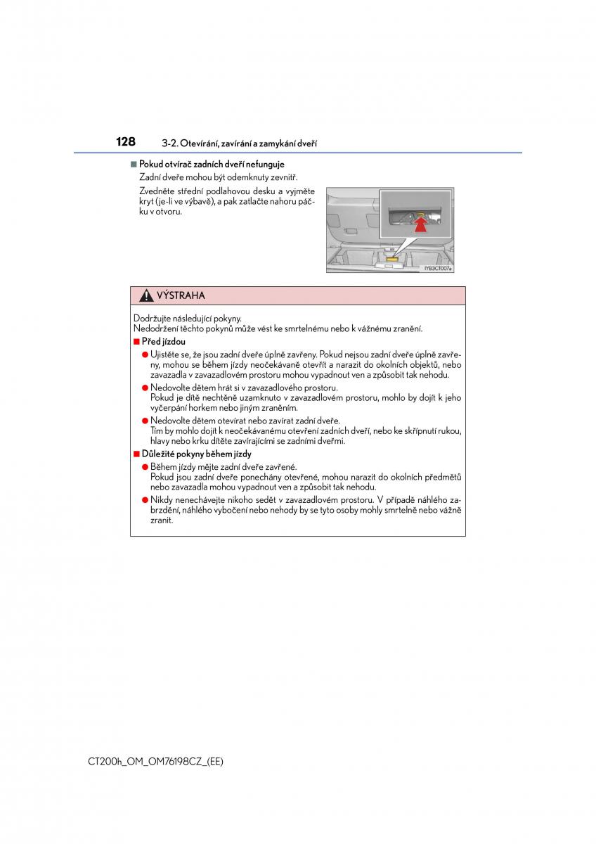 Lexus CT200h navod k obsludze / page 128