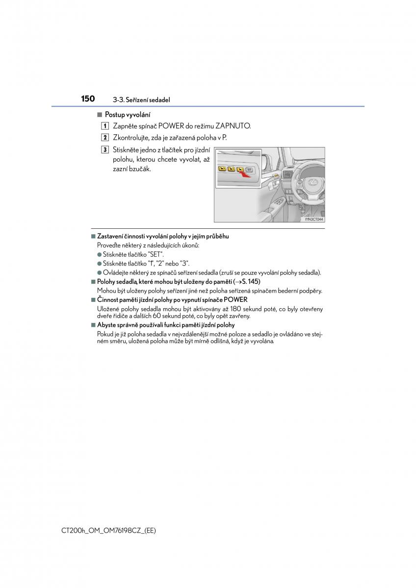 Lexus CT200h navod k obsludze / page 150