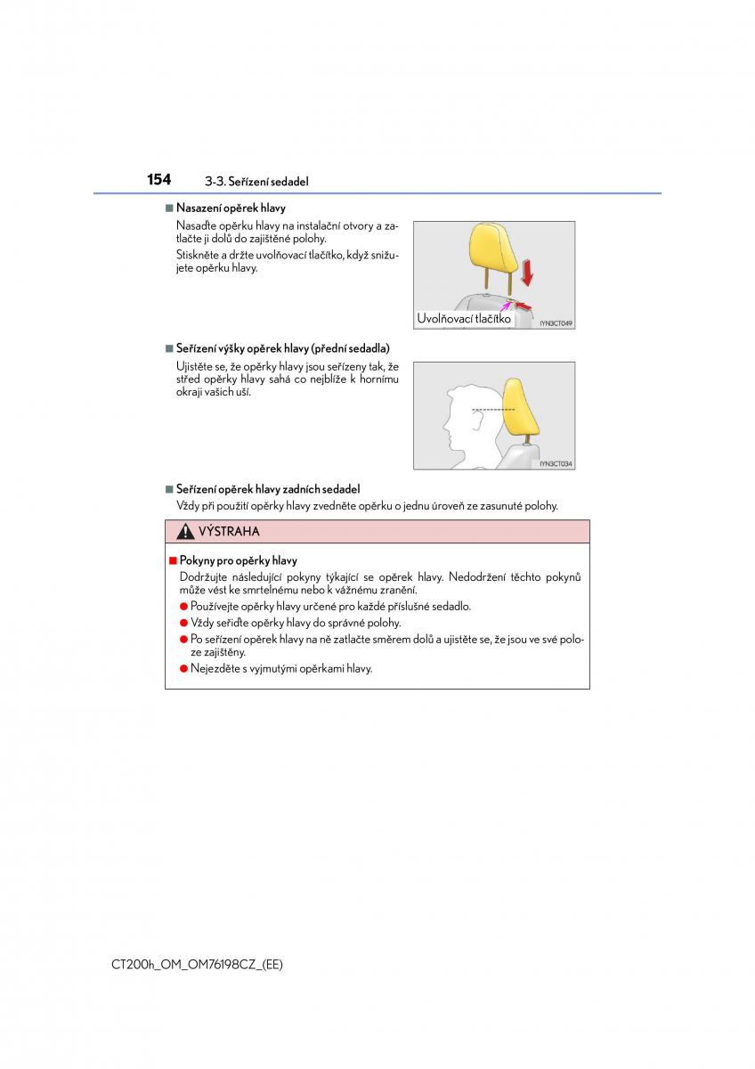 Lexus CT200h navod k obsludze / page 154