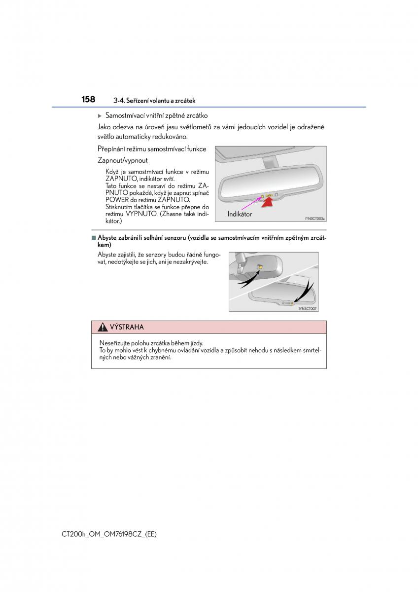 Lexus CT200h navod k obsludze / page 158