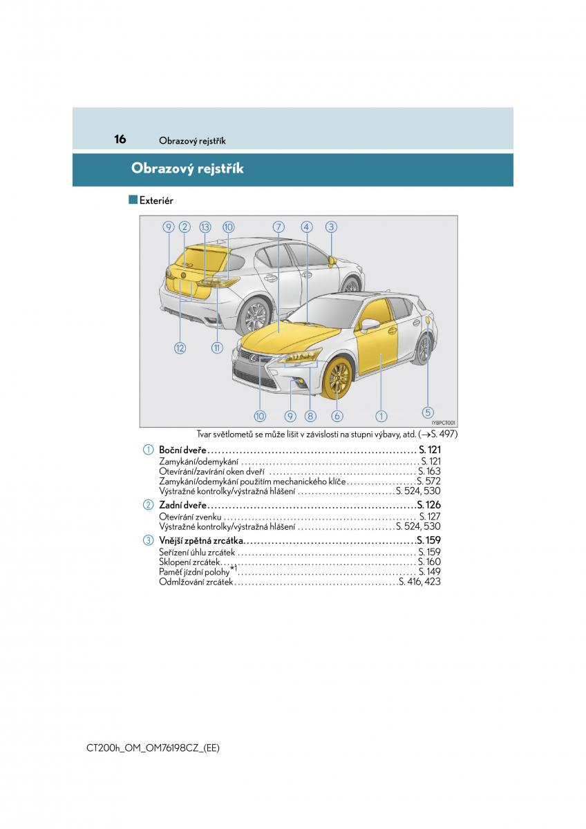 Lexus CT200h navod k obsludze / page 16