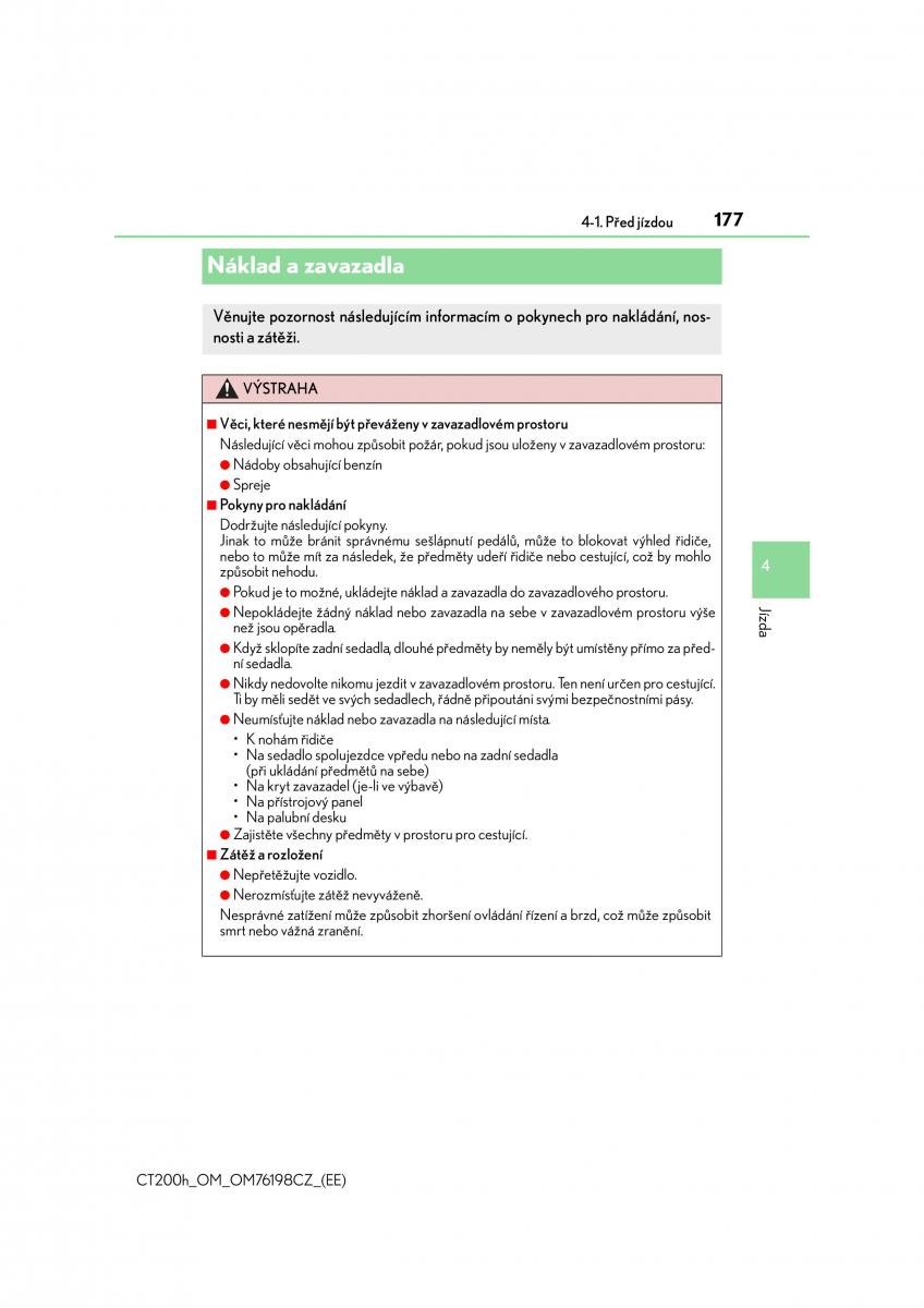 Lexus CT200h navod k obsludze / page 177