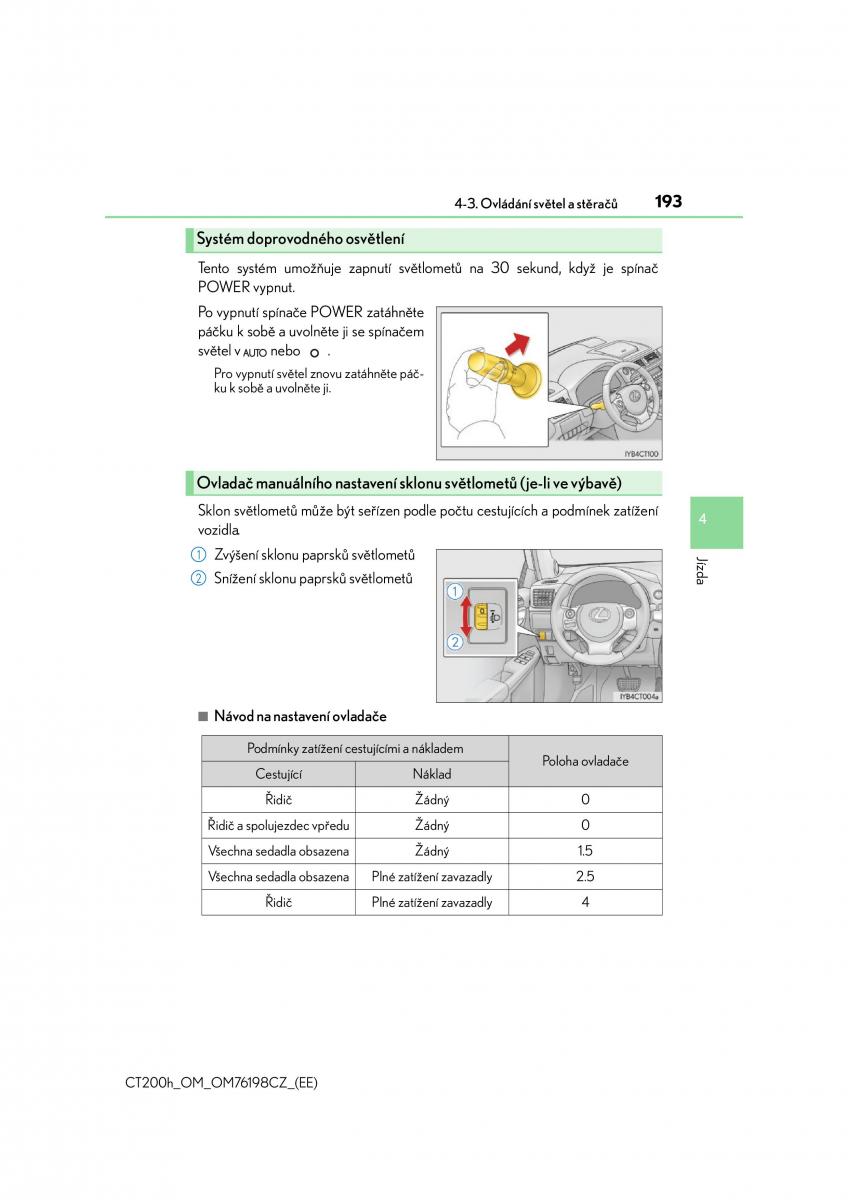 Lexus CT200h navod k obsludze / page 193