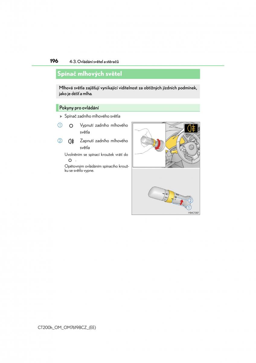 Lexus CT200h navod k obsludze / page 196