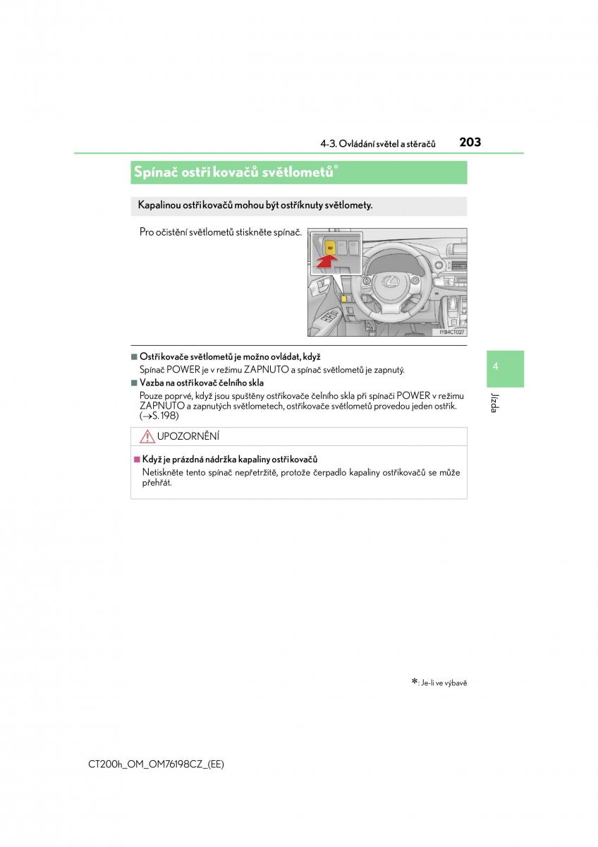 Lexus CT200h navod k obsludze / page 203