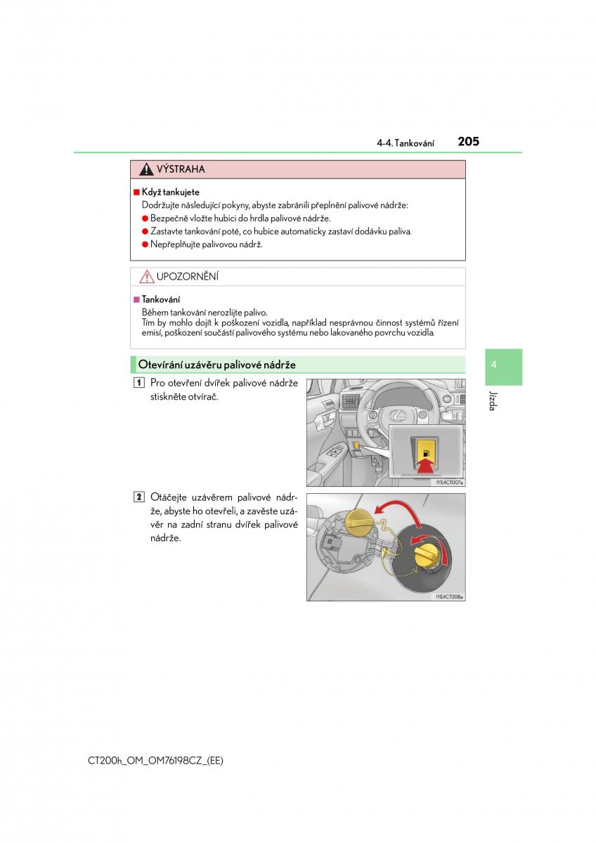 Lexus CT200h navod k obsludze / page 205