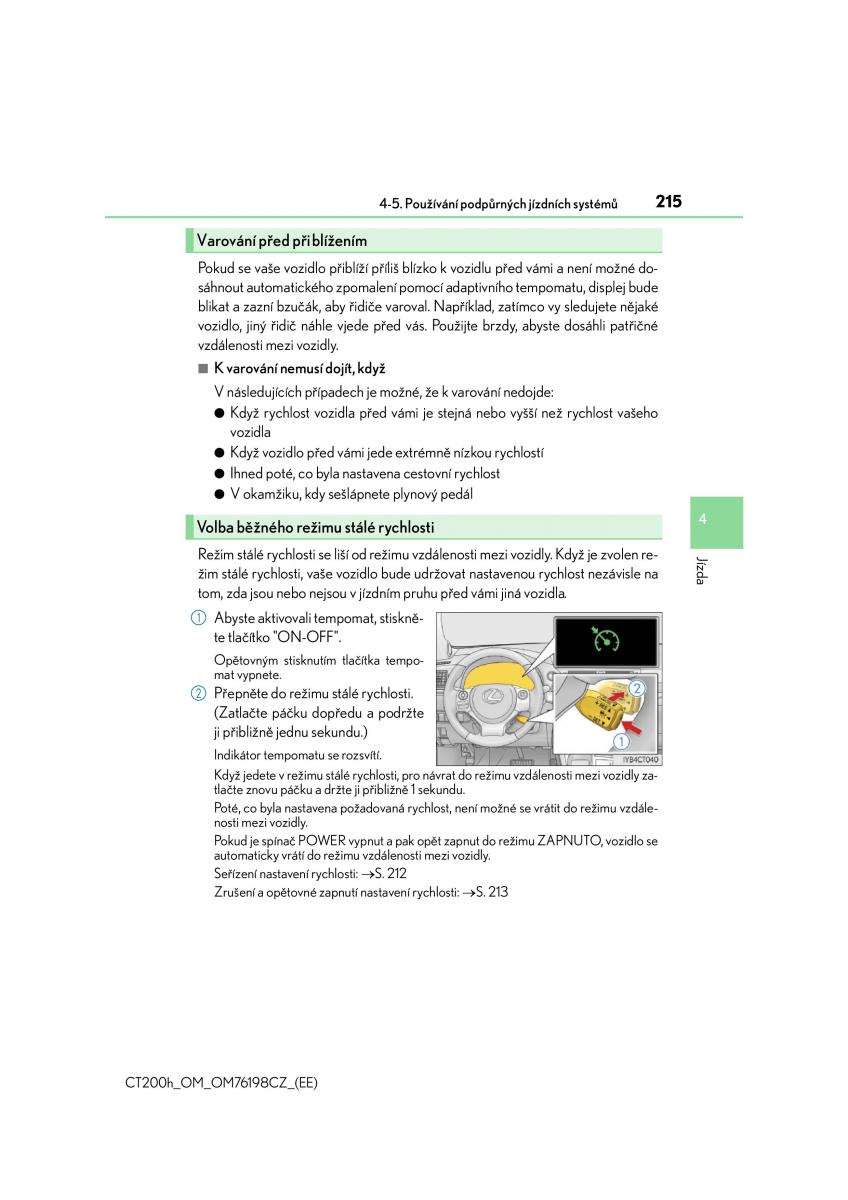 Lexus CT200h navod k obsludze / page 215