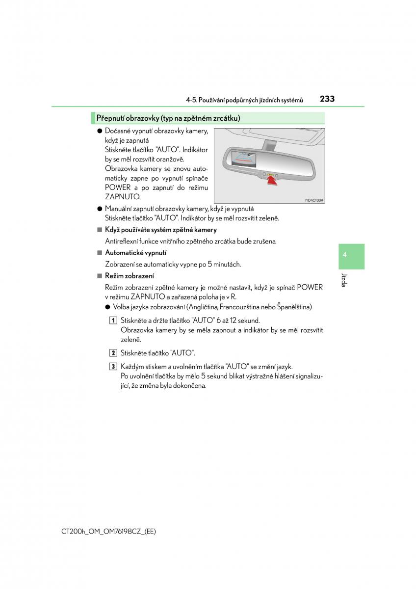 Lexus CT200h navod k obsludze / page 233