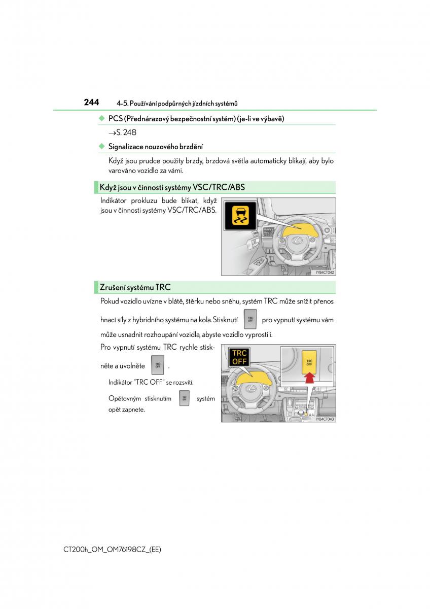 Lexus CT200h navod k obsludze / page 244