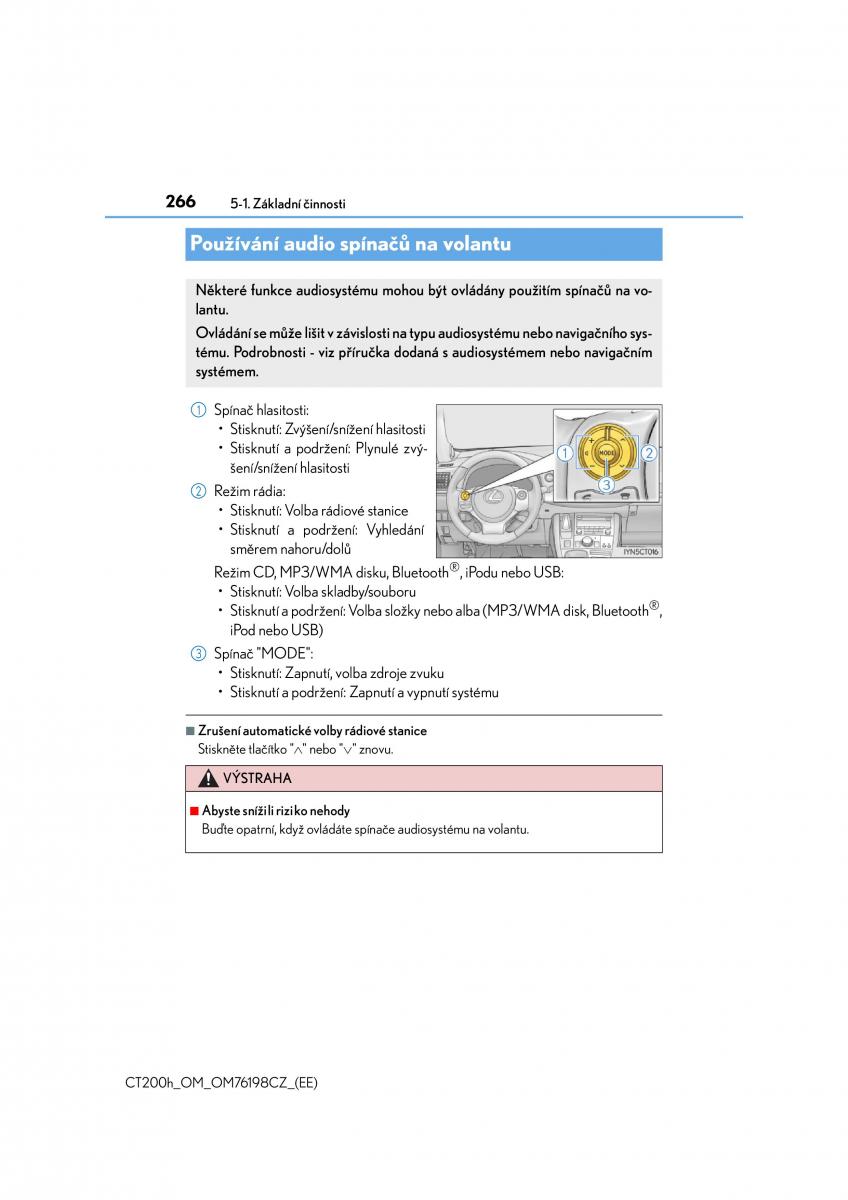 Lexus CT200h navod k obsludze / page 266