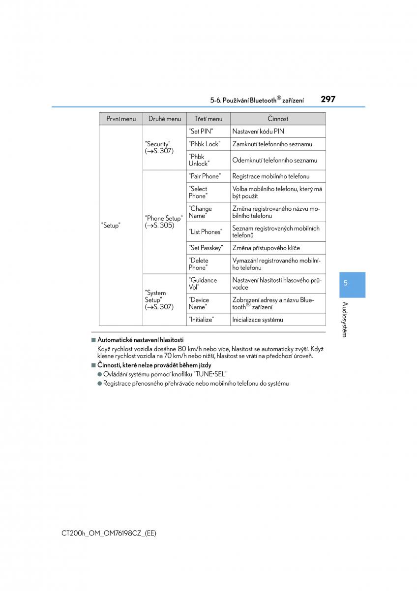 Lexus CT200h navod k obsludze / page 297