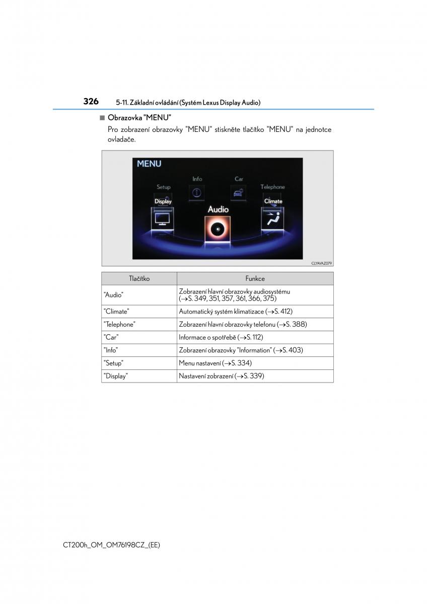 Lexus CT200h navod k obsludze / page 326