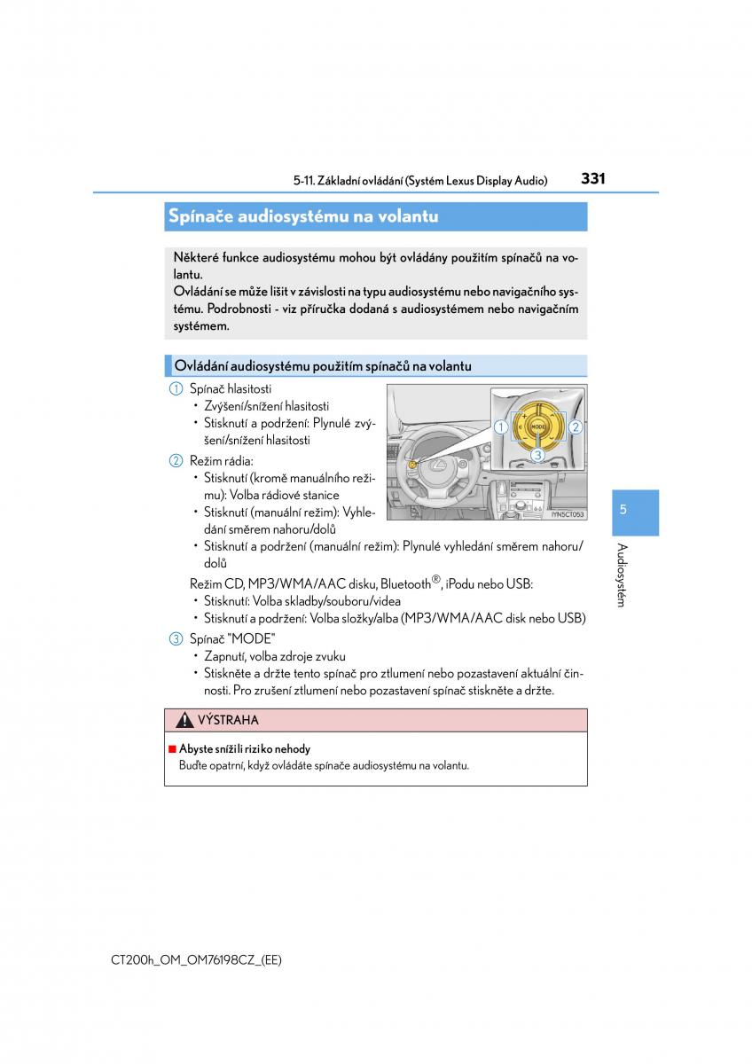 Lexus CT200h navod k obsludze / page 331