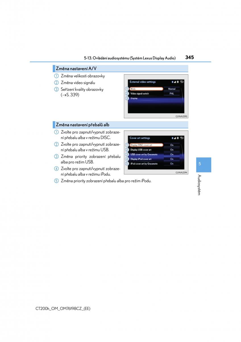 Lexus CT200h navod k obsludze / page 345
