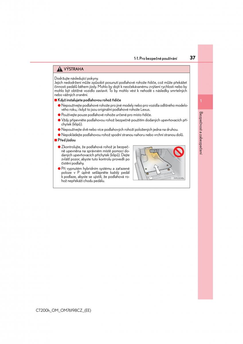 Lexus CT200h navod k obsludze / page 37