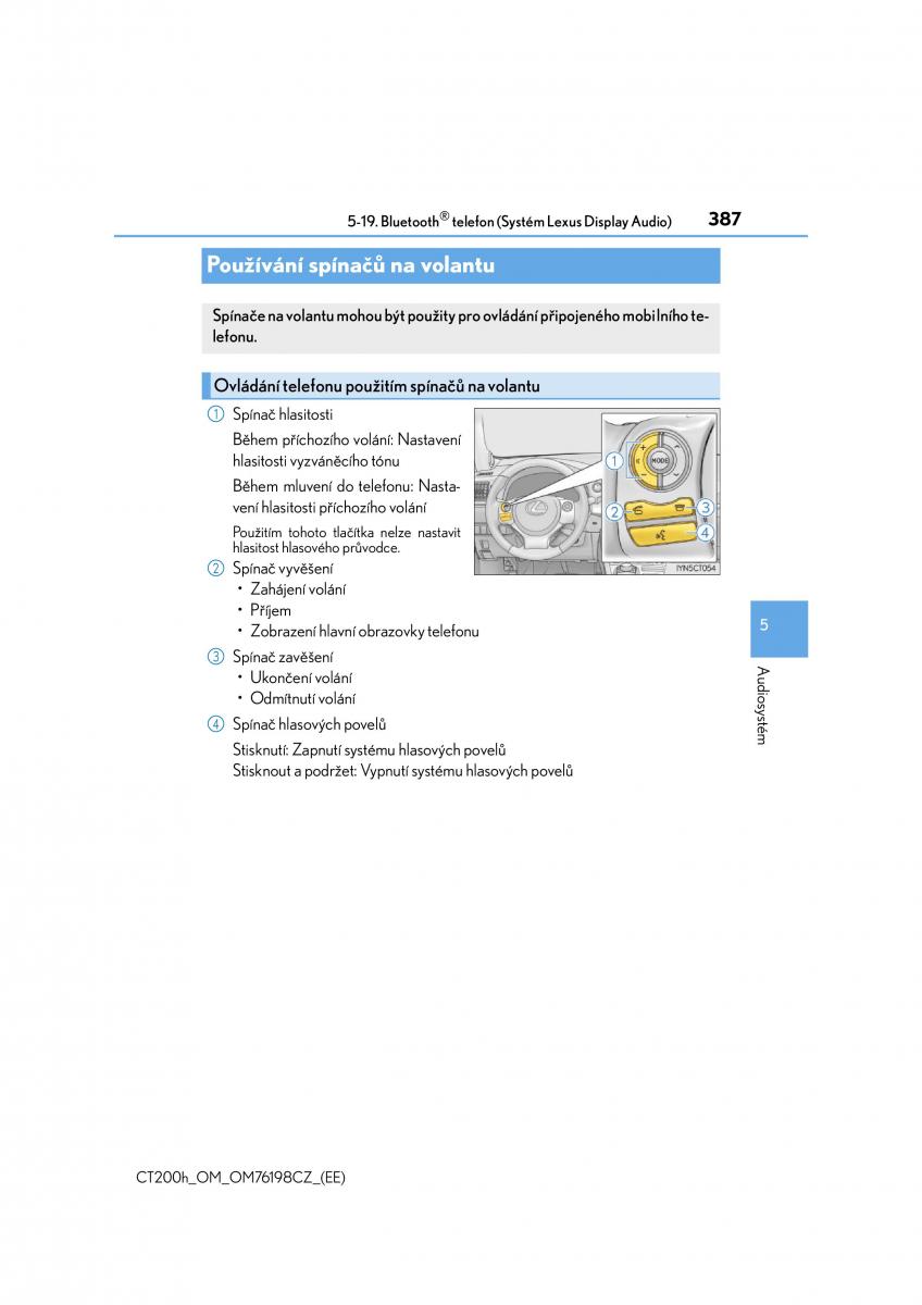 Lexus CT200h navod k obsludze / page 387