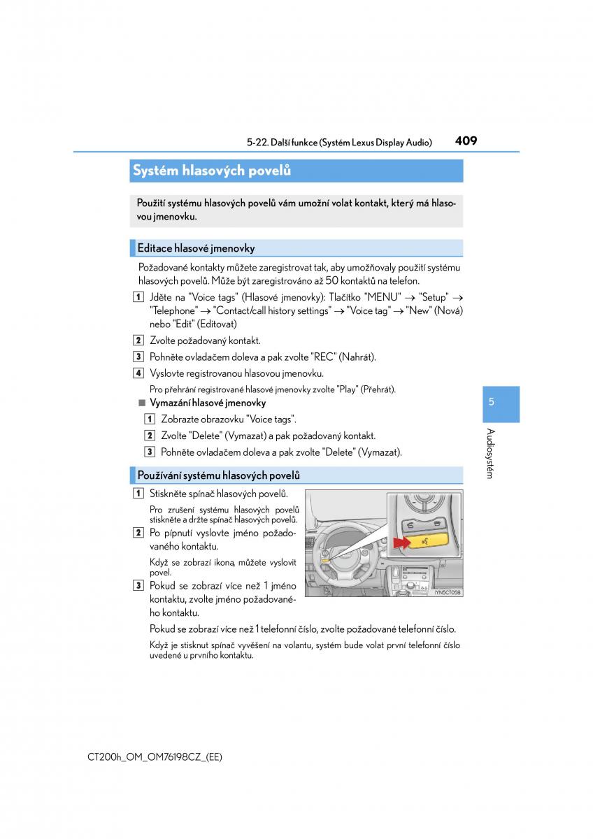 Lexus CT200h navod k obsludze / page 409