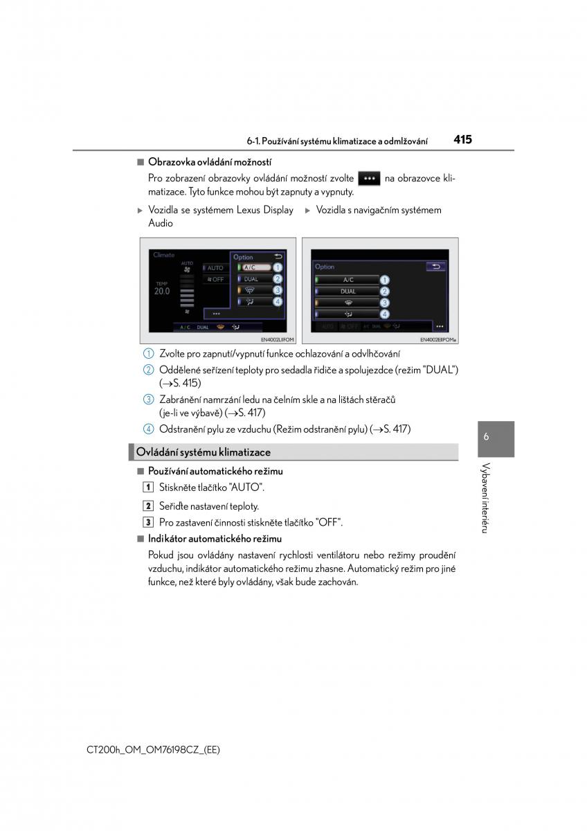 Lexus CT200h navod k obsludze / page 415