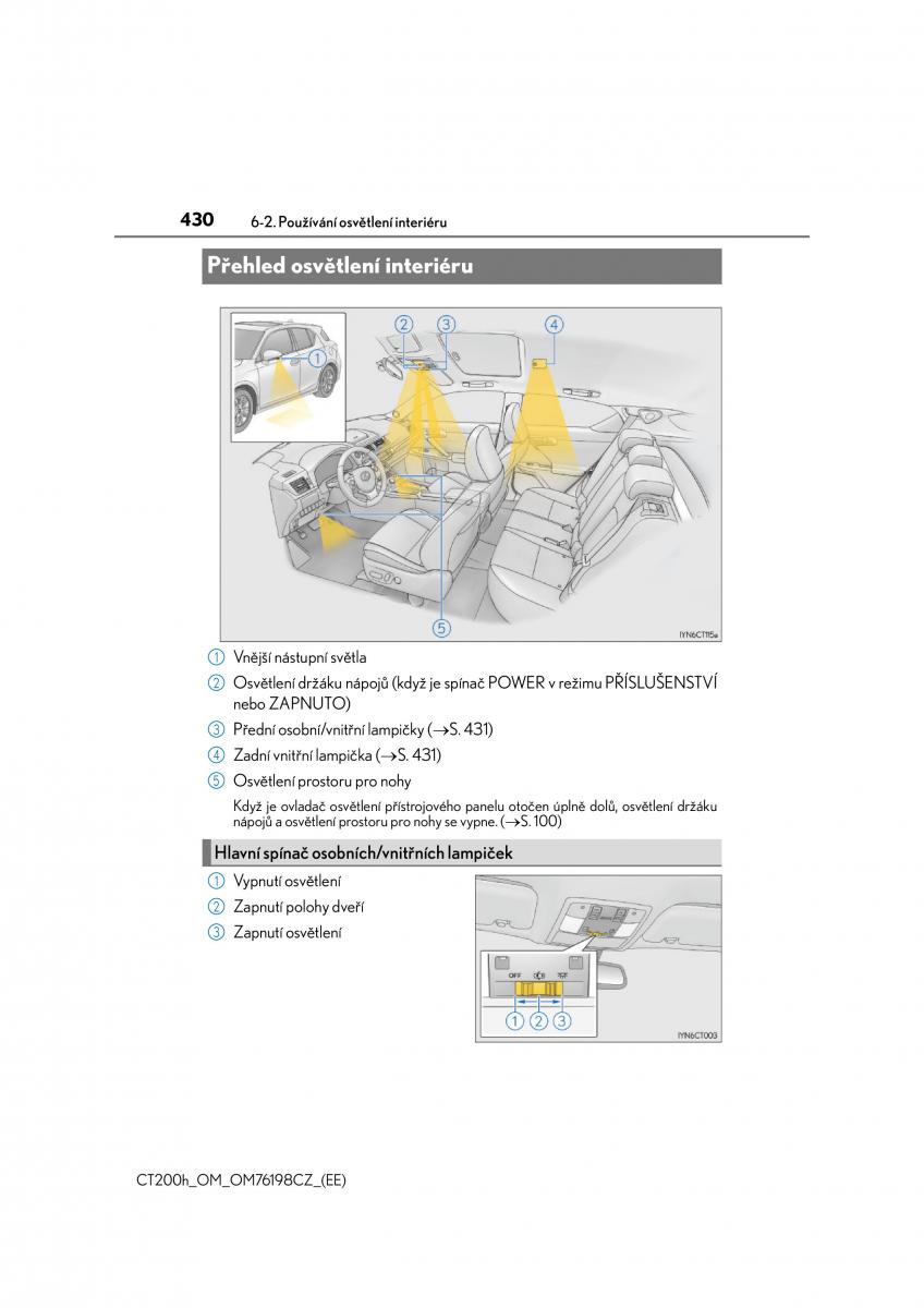 Lexus CT200h navod k obsludze / page 430