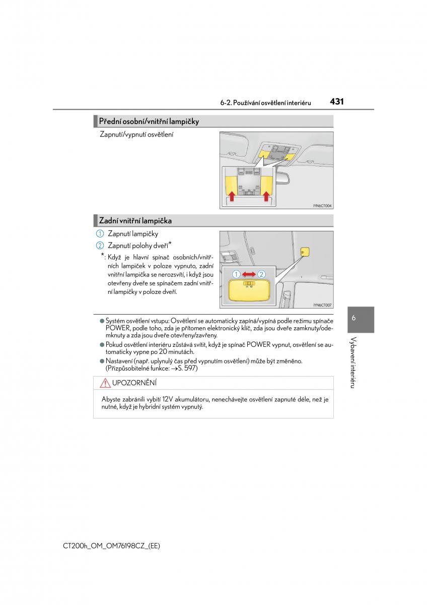 Lexus CT200h navod k obsludze / page 431