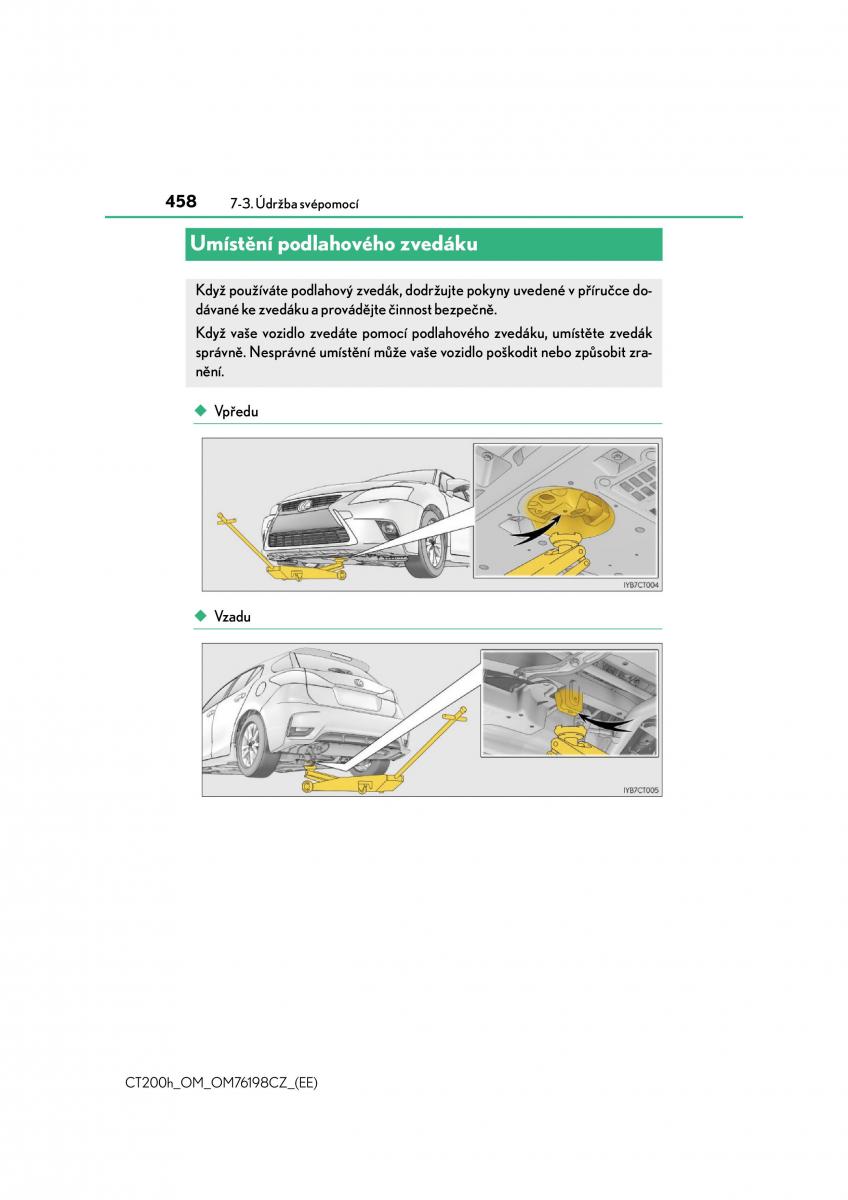 Lexus CT200h navod k obsludze / page 458