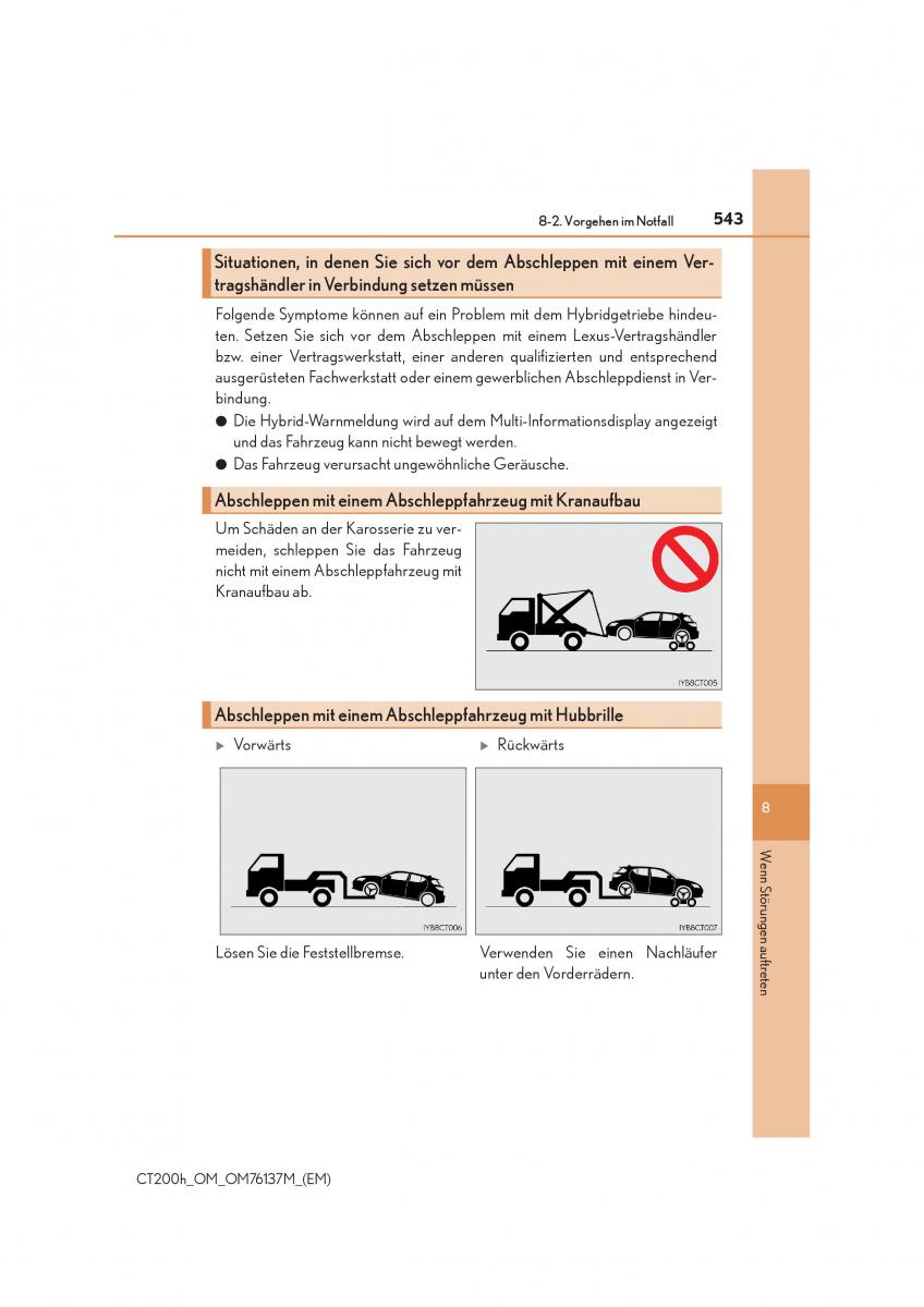 Lexus CT200h Handbuch / page 543