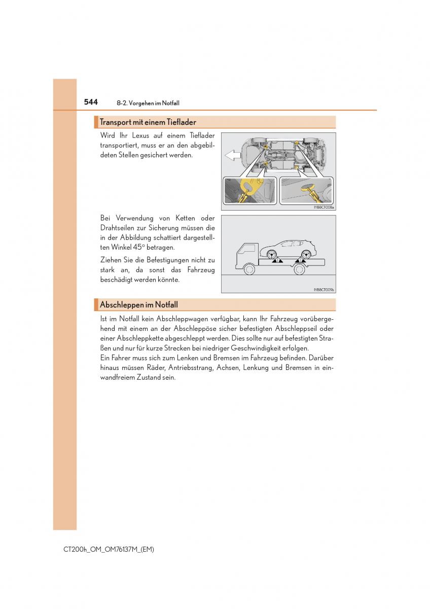 Lexus CT200h Handbuch / page 544