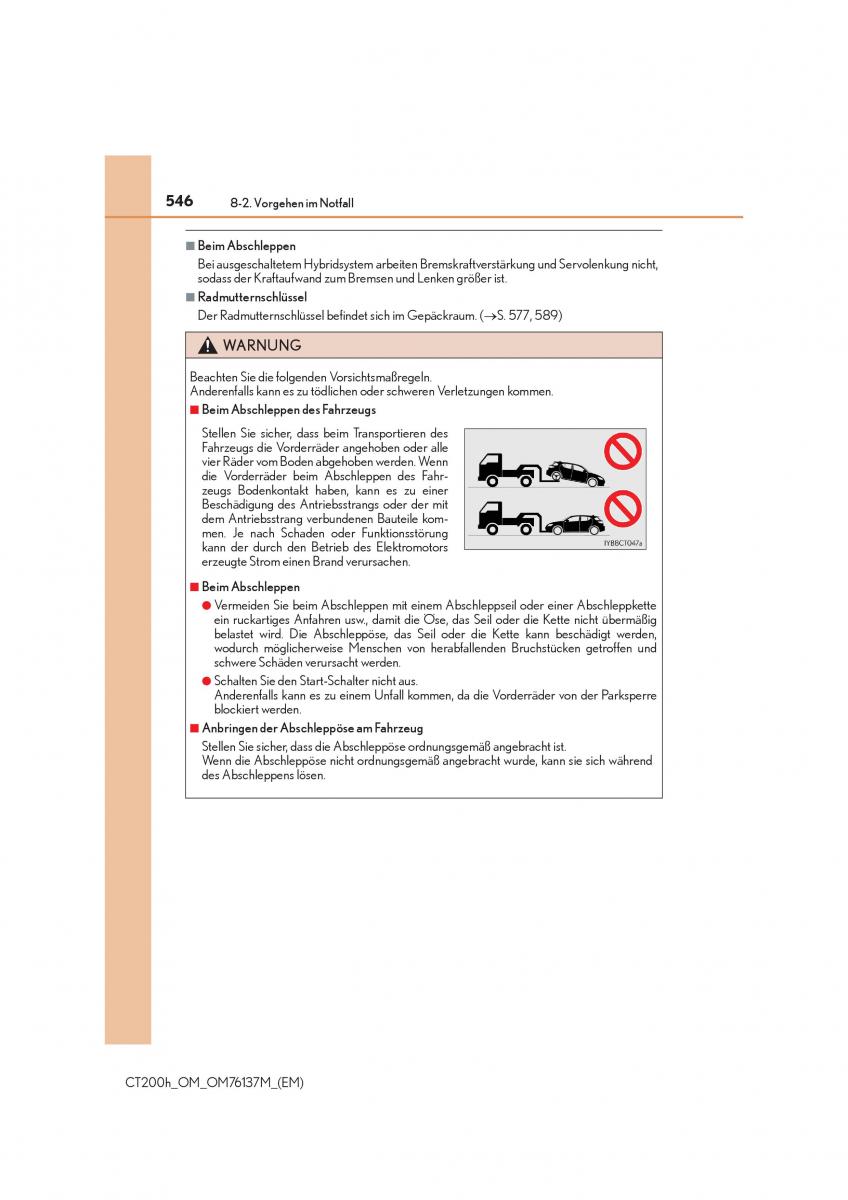 Lexus CT200h Handbuch / page 546