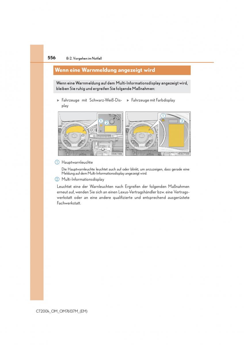 Lexus CT200h Handbuch / page 556